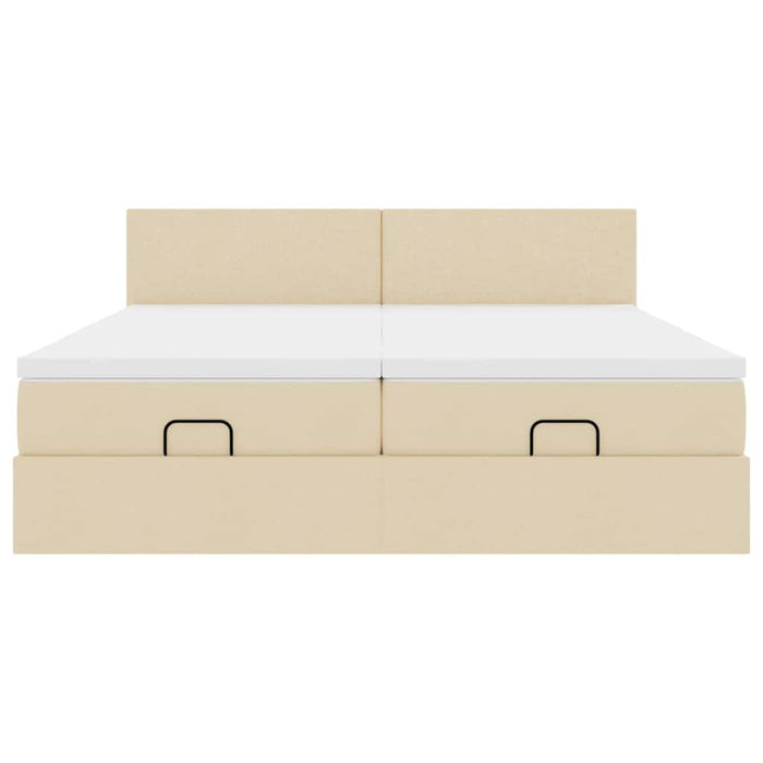 Cadru de pat otoman cu saltele crem 160x200cm stofa - WALTI WALTI