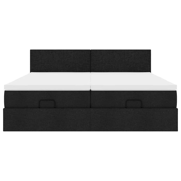 Cadru de pat otoman cu saltele, material negru 180x200cm - WALTI WALTI