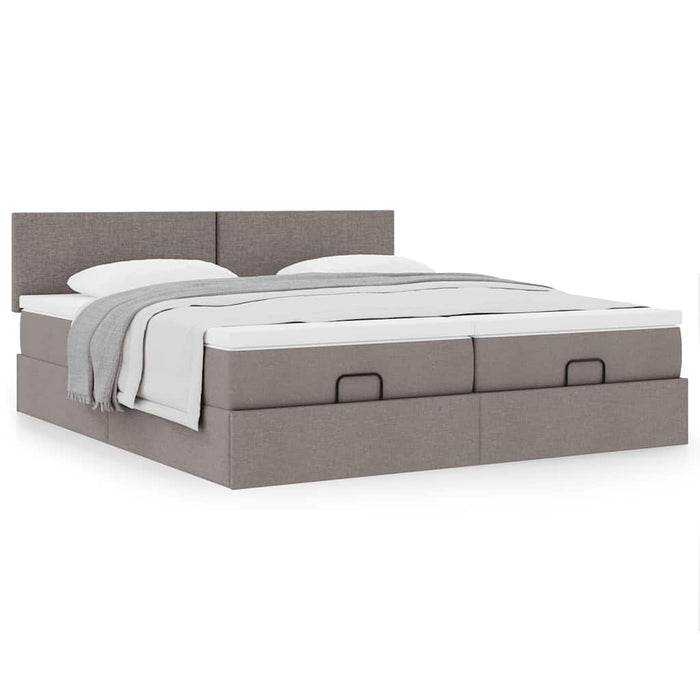 Cadru de pat otoman cu saltele Taupe 180x200cm Material - WALTI WALTI