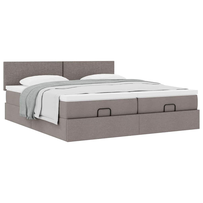 Cadru de pat otoman cu saltele Taupe 180x200cm Material - WALTI WALTI