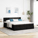 Cadru de pat otoman cu saltele, material negru 160x200cm - WALTI WALTI