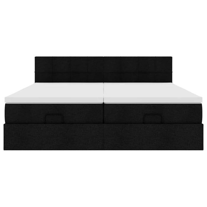 Cadru de pat otoman cu saltele, material negru 160x200cm - WALTI WALTI