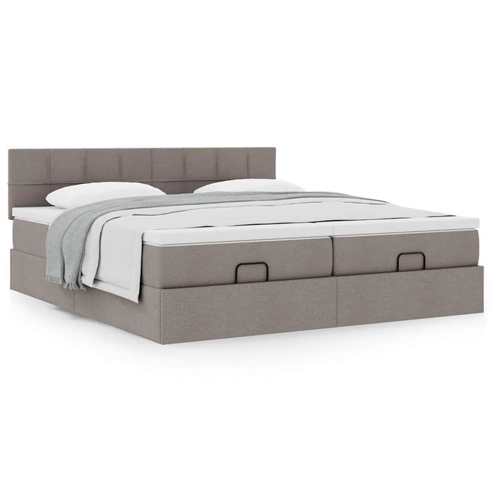 Cadru de pat otoman cu saltele Taupe 160x200cm Material - WALTI WALTI
