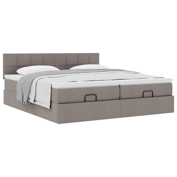 Cadru de pat otoman cu saltele Taupe 160x200cm Material - WALTI WALTI