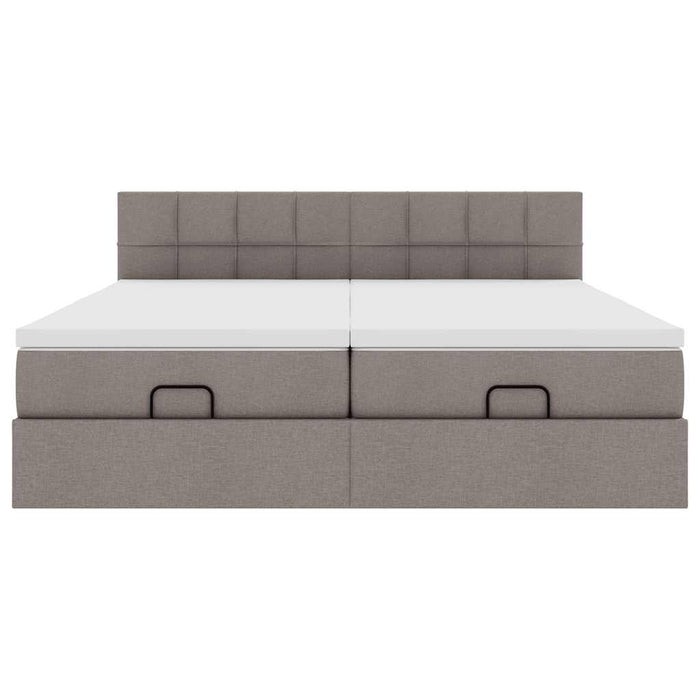 Cadru de pat otoman cu saltele Taupe 160x200cm Material - WALTI WALTI