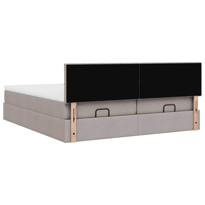 Cadru de pat otoman cu saltele Taupe 160x200cm Material - WALTI WALTI