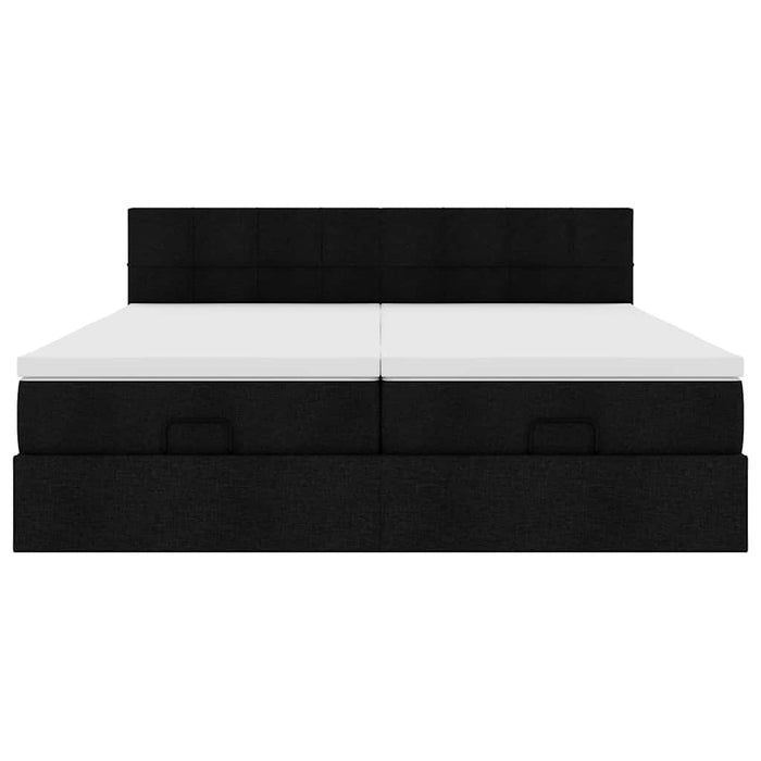 Cadru de pat otoman cu saltele, material negru 180x200cm - WALTI WALTI