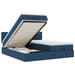 Cadru de pat otoman cu saltele, țesătură albastră 180x200cm - WALTI WALTI