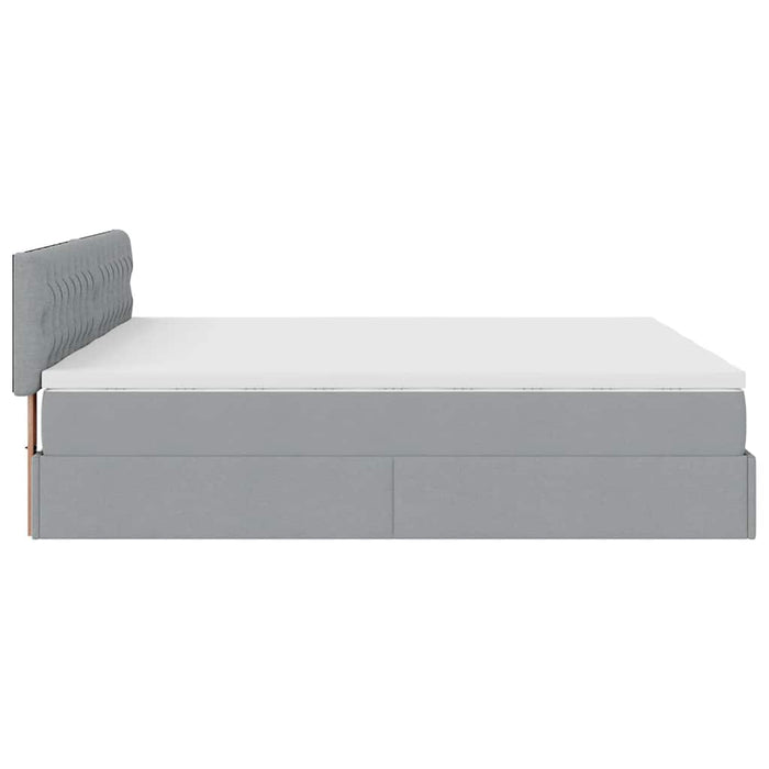 Cadru de pat otoman cu saltele Gri deschis 160x200cm Material - WALTI WALTI