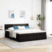 Cadru de pat otoman cu saltele, material negru 160x200cm - WALTI WALTI