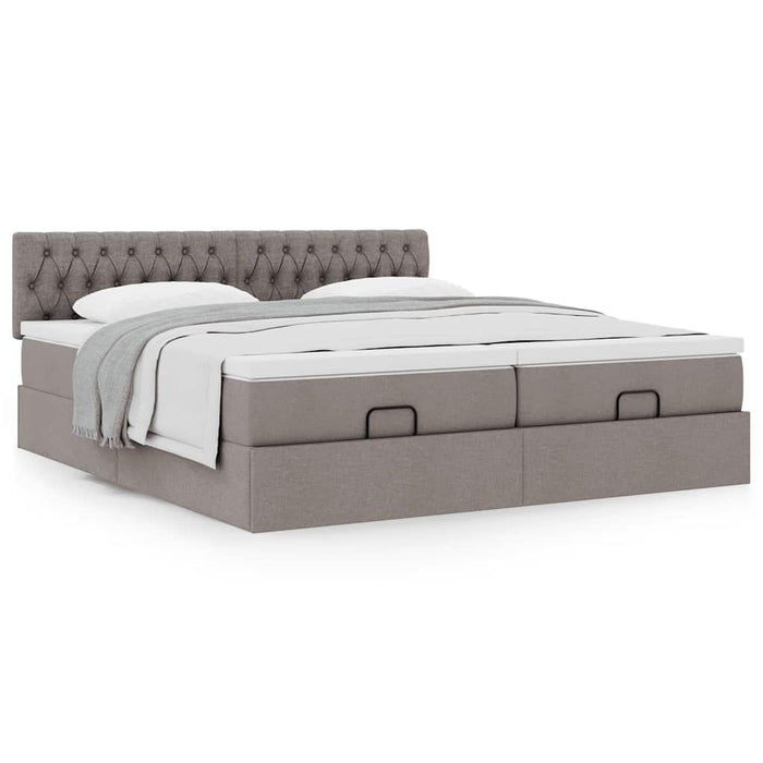 Cadru de pat otoman cu saltele Taupe 160x200cm Material - WALTI WALTI
