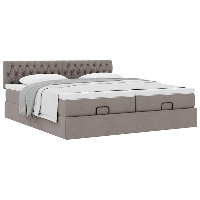 Cadru de pat otoman cu saltele Taupe 160x200cm Material - WALTI WALTI