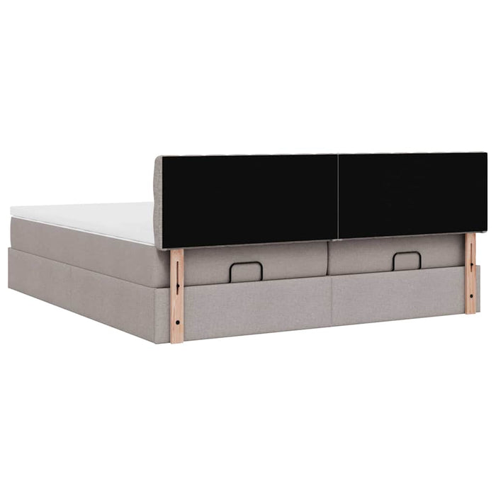 Cadru de pat otoman cu saltele Taupe 160x200cm Material - WALTI WALTI