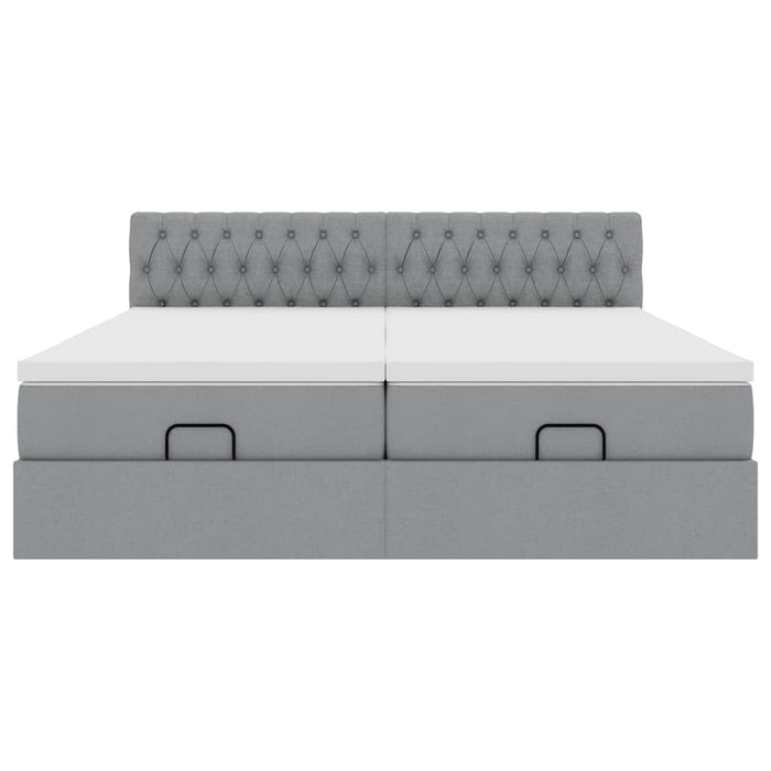 Cadru de pat otoman cu saltele Gri deschis 180x200cm Material - WALTI WALTI