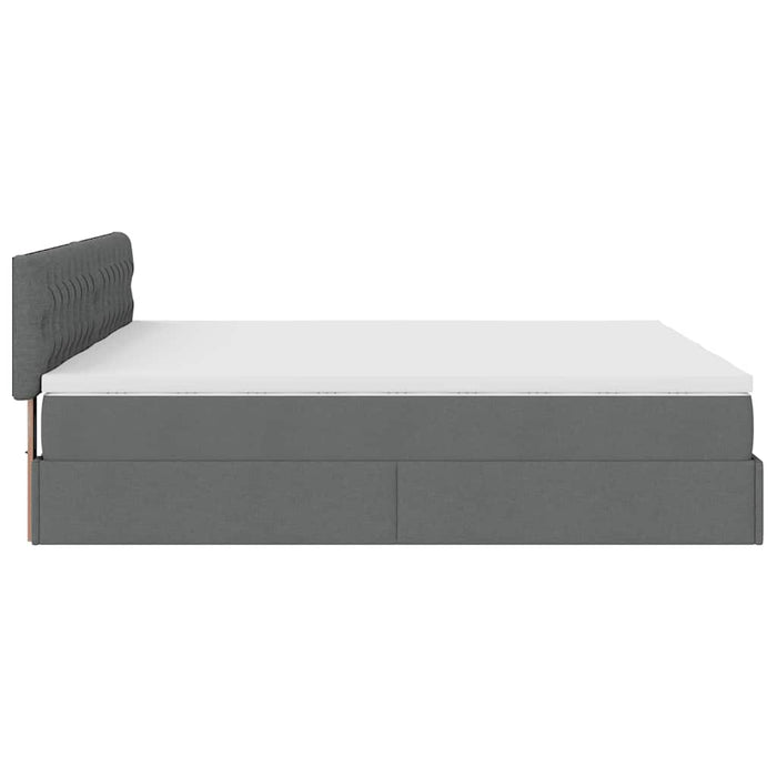 Cadru de pat otoman cu saltele Gri închis 180x200cm țesătură - WALTI WALTI