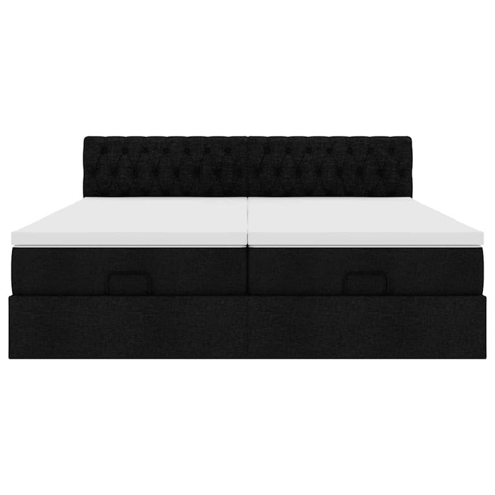 Cadru de pat otoman cu saltele, material negru 180x200cm - WALTI WALTI