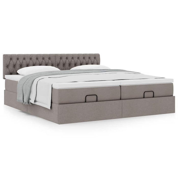 Cadru de pat otoman cu saltele Taupe 180x200cm Material - WALTI WALTI