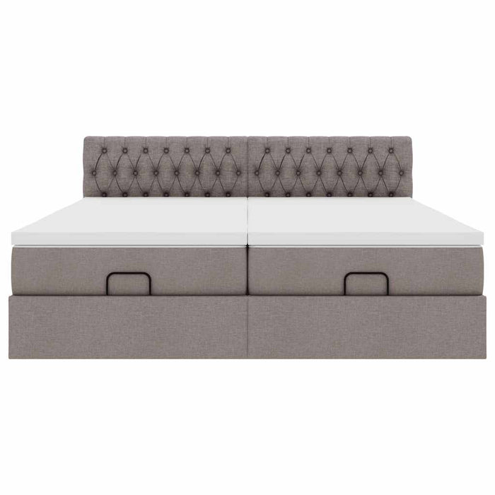 Cadru de pat otoman cu saltele Taupe 180x200cm Material - WALTI WALTI
