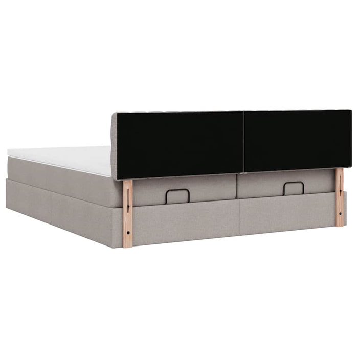 Cadru de pat otoman cu saltele Taupe 180x200cm Material - WALTI WALTI