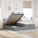 Cadru de pat otoman cu saltele țesătură gri deschis 200x200cm - WALTI WALTI