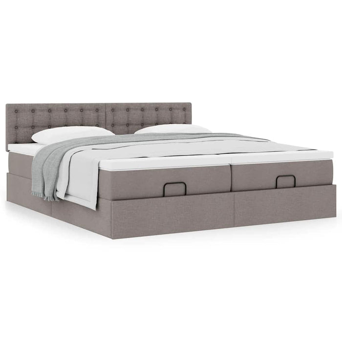 Cadru de pat otoman cu saltele Taupe 160x200cm Material - WALTI WALTI