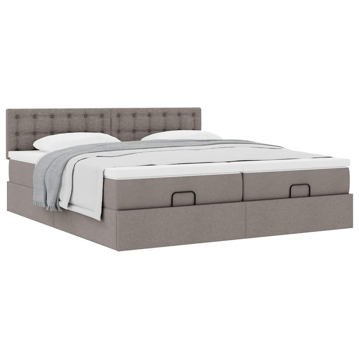 Cadru de pat otoman cu saltele Taupe 160x200cm Material - WALTI WALTI