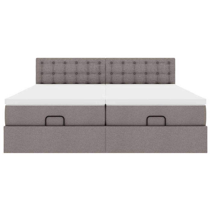 Cadru de pat otoman cu saltele Taupe 160x200cm Material - WALTI WALTI