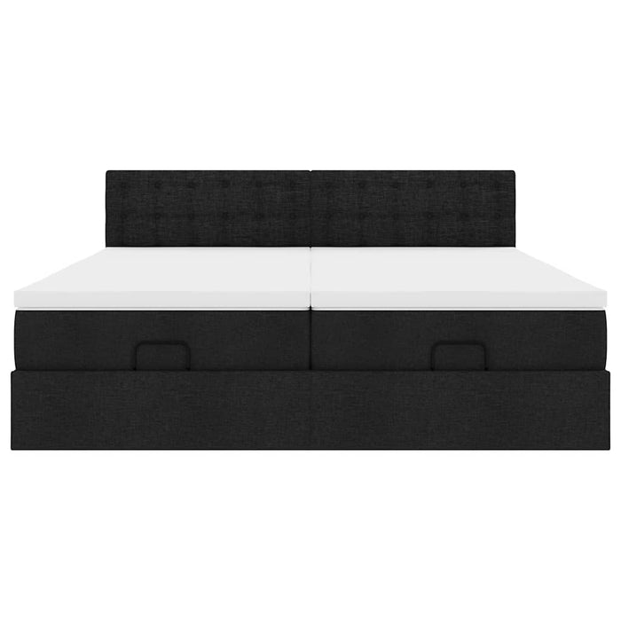 Cadru de pat otoman cu saltele, material negru 180x200cm - WALTI WALTI