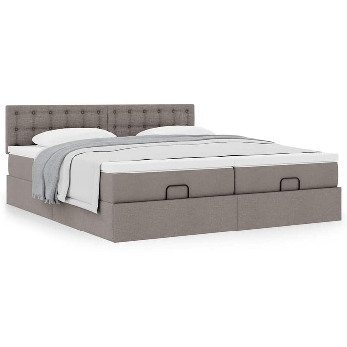 Cadru de pat otoman cu saltele Taupe 180x200cm Material - WALTI WALTI