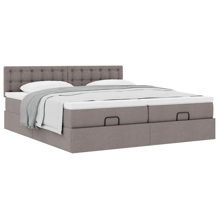 Cadru de pat otoman cu saltele Taupe 180x200cm Material - WALTI WALTI