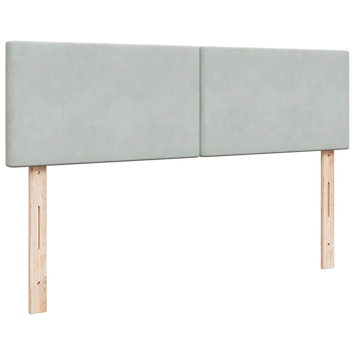 Cadru de pat otoman cu saltele Gri deschis 160x200cm catifea - WALTI WALTI