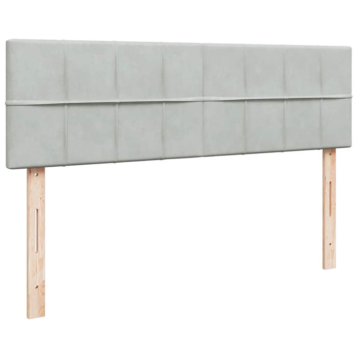 Cadru de pat otoman cu saltele Gri deschis 160x200cm catifea - WALTI WALTI