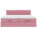 Cadru de pat otoman cu saltele Roz 180x200cm catifea - WALTI WALTI
