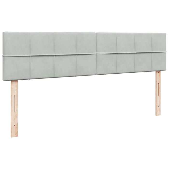 Cadru de pat otoman cu saltele Gri deschis 200x200cm catifea - WALTI WALTI