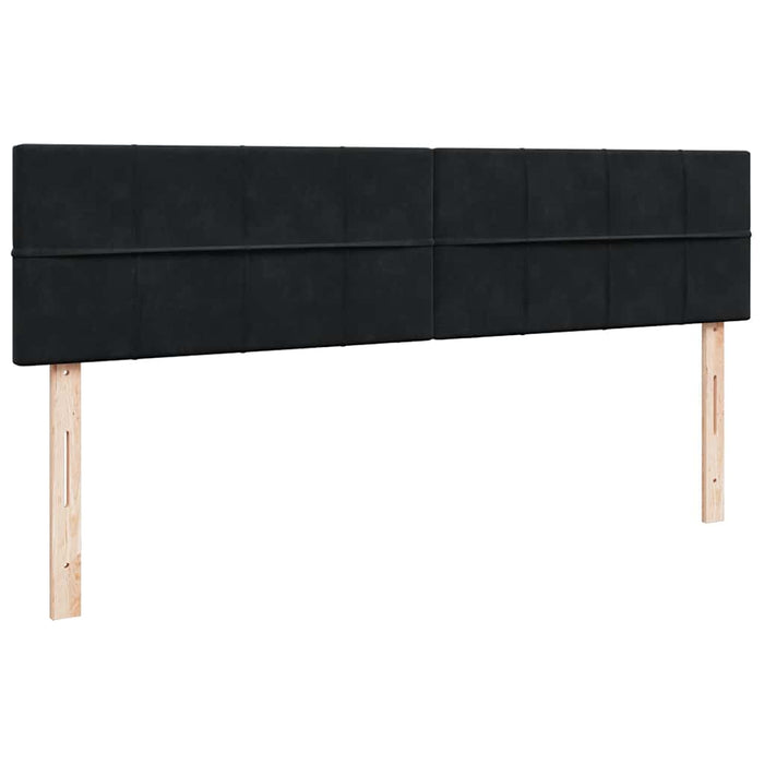 Cadru de pat otoman cu saltele, catifea neagră 200x200cm - WALTI WALTI