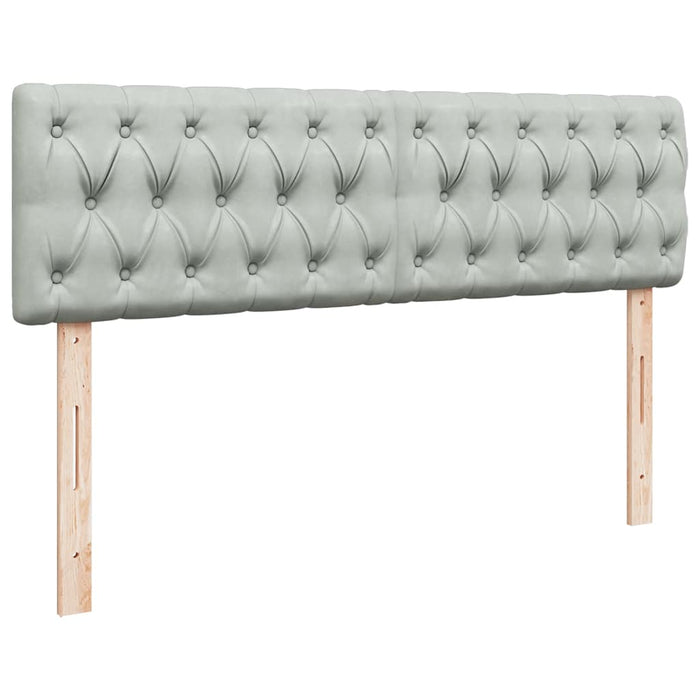 Cadru de pat otoman cu saltele Gri deschis 160x200cm catifea - WALTI WALTI