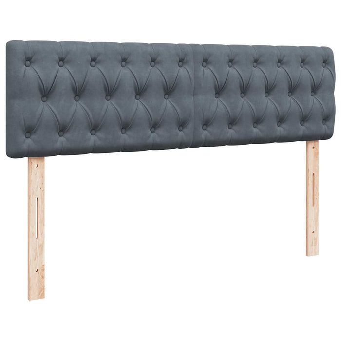 Cadru de pat otoman cu saltele Gri închis 160x200cm catifea - WALTI WALTI