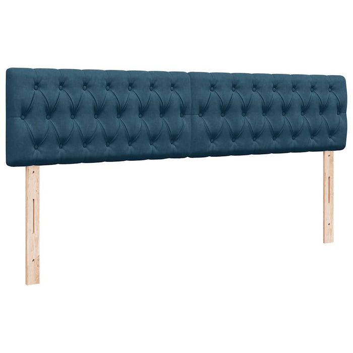 Cadru pat otoman cu saltele Albastru închis 160x200cm catifea - WALTI WALTI