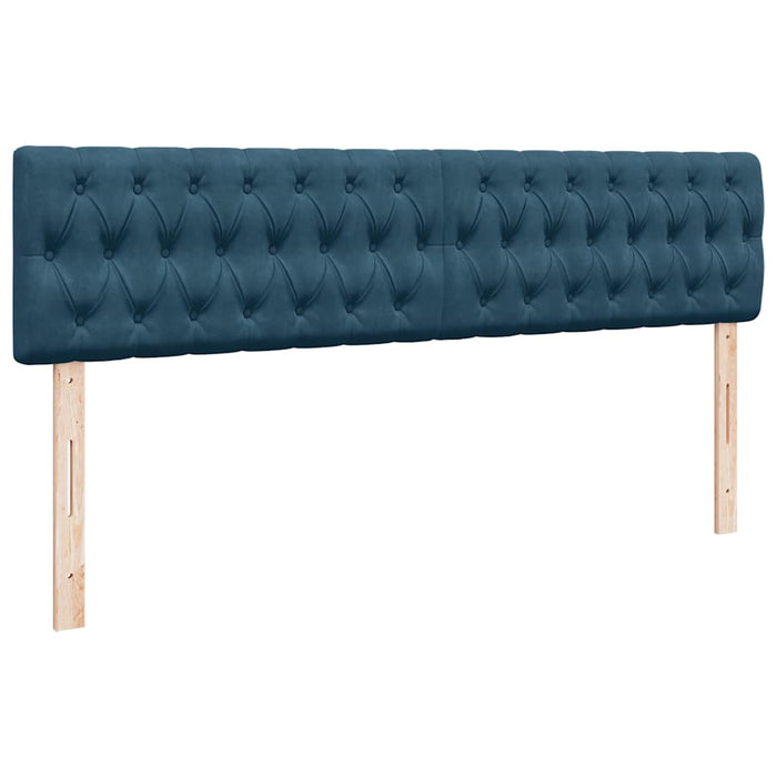 Cadru pat otoman cu saltele Albastru închis 180x200cm catifea WALTI