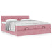Cadru de pat otoman cu saltele Roz 180x200cm catifea - WALTI WALTI