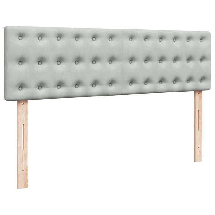Cadru de pat otoman cu saltele Gri deschis 160x200cm catifea - WALTI WALTI
