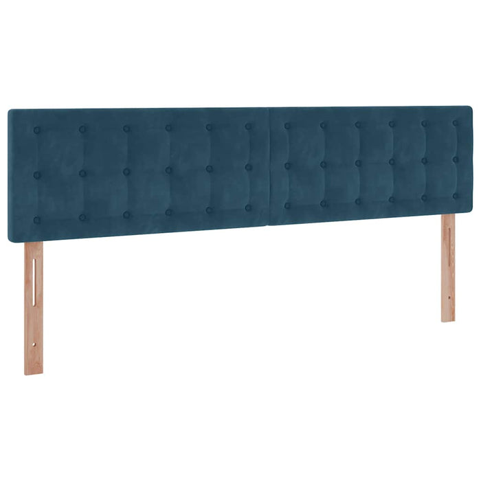 Cadru pat otoman cu saltele Albastru închis 160x200cm catifea - WALTI WALTI