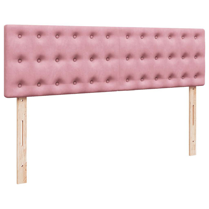 Cadru de pat otoman cu saltele Roz 160x200cm catifea - WALTI WALTI