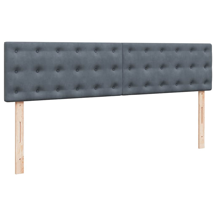 Cadru de pat otoman cu saltele Gri închis 200x200cm catifea - WALTI WALTI