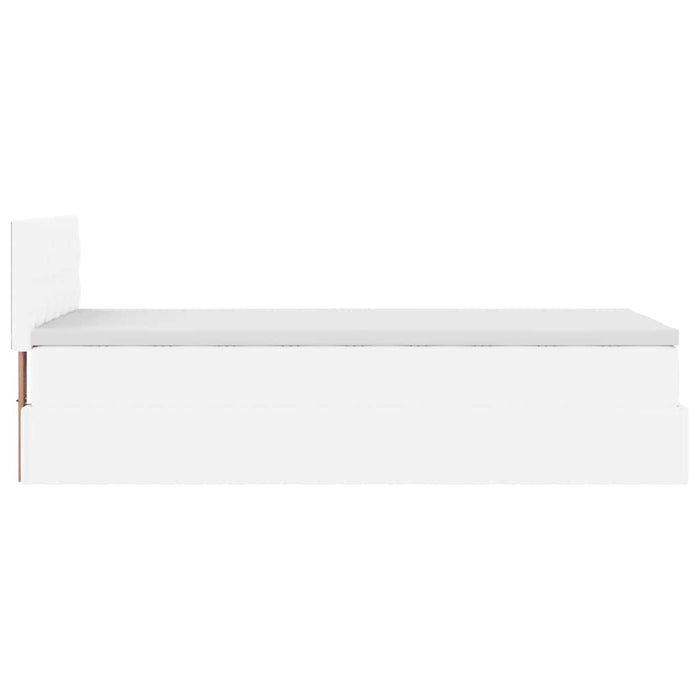 Cadru pat otoman cu saltea alb pur 100x200cm piele artificială - WALTI WALTI