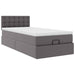 Cadru de pat otoman cu saltea gri 100x200cm piele artificială - WALTI WALTI
