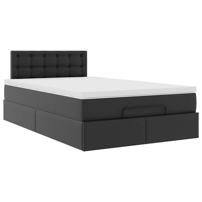 Pat otoman cu saltele și LEDs, negru 120x190cm, piele ecologică - WALTI WALTI