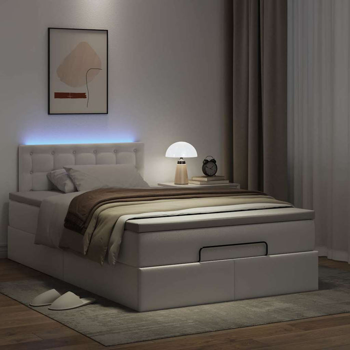 Pat otoman cu saltele și LEDs, 120x190cm, piele ecologică WALTI