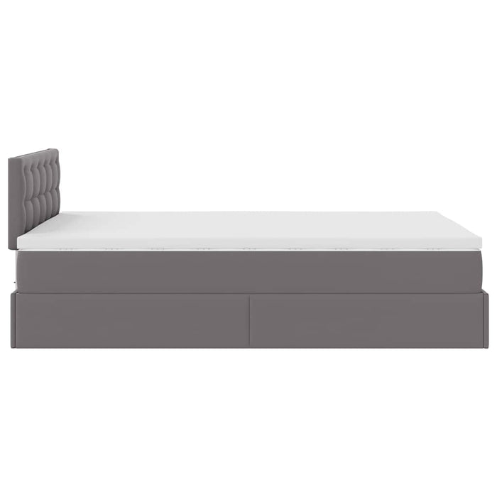 Pat otoman cu saltele și LEDs, gri, 120x190cm, piele ecologică - WALTI WALTI