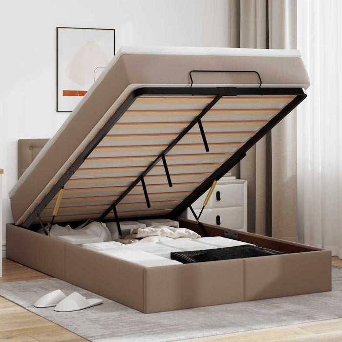 Pat otoman cu saltele și LEDs, 120x190cm, piele ecologică - WALTI WALTI